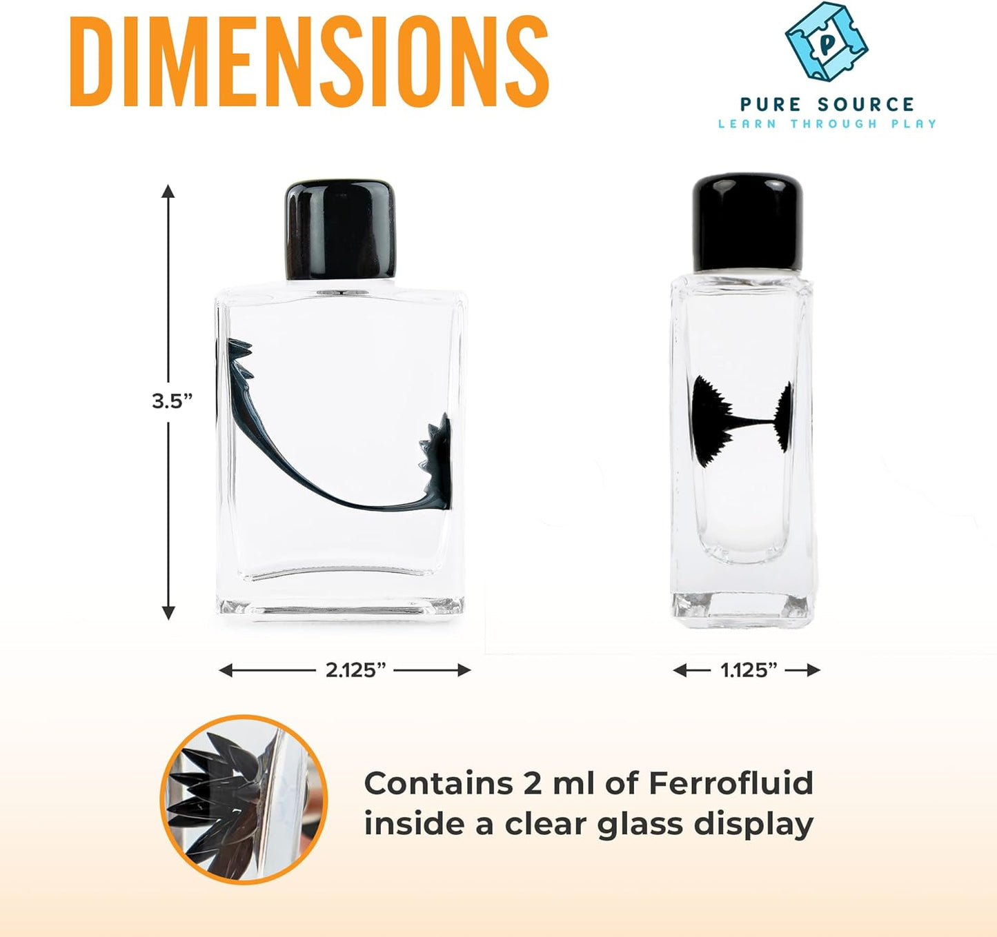 Ferrofluid Magnetic Display – Science Education Magnetism Kit – Interactive Liquid Metal Physics Demonstration – Executive Desk Décor with Neodymium Magnets – STEM Learning Tool