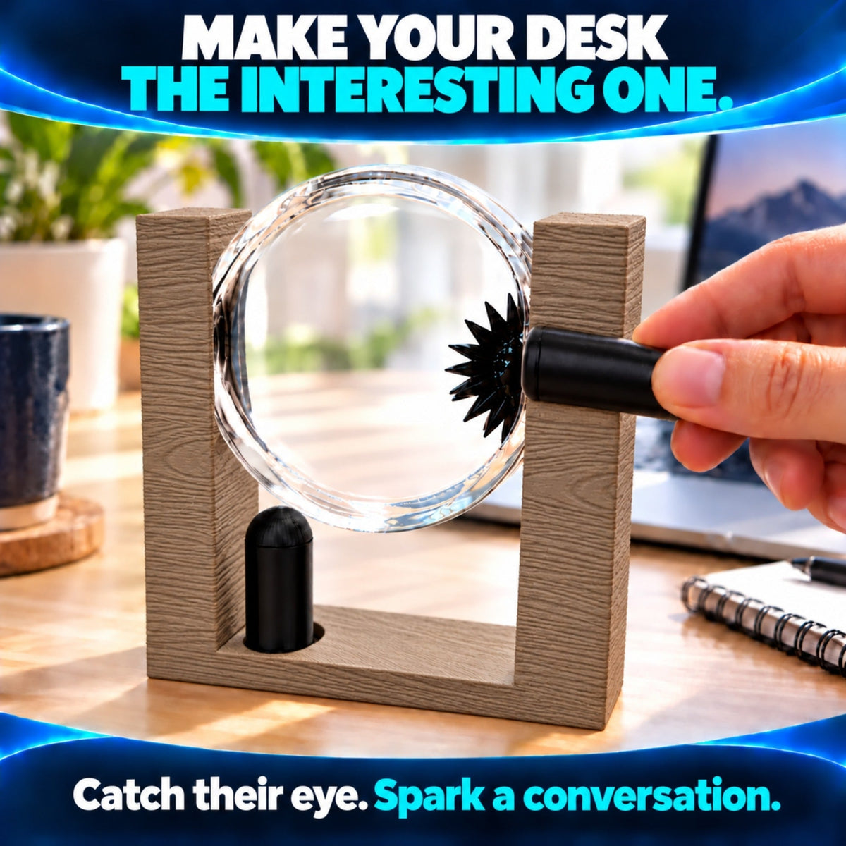 STEM Source 100ml Ferrofluid Display with 2 Magnets, Vertical Wood Color - image 2
