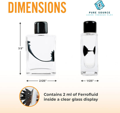 Ferrofluid Magnetic Display – Science Education Magnetism Kit – Interactive Liquid Metal Physics Demonstration – Executive Desk Décor with Neodymium Magnets – STEM Learning Tool