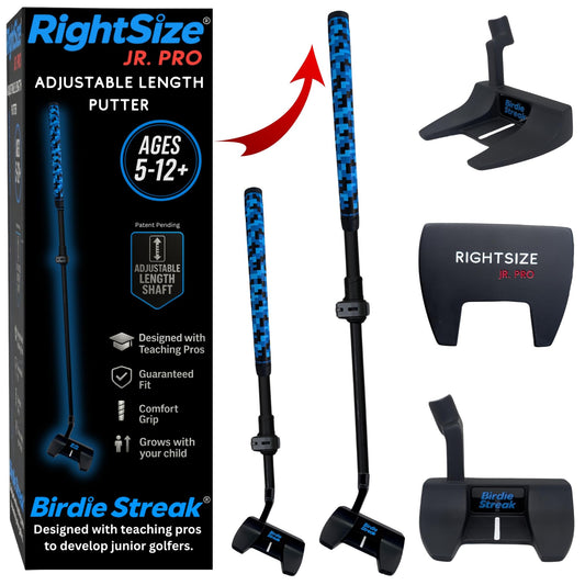 Birdie Streak RightSize Jr. Pro Premium Adjustable Putter – Blue Pixel