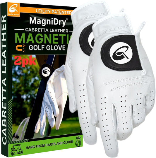 MagniDry Men’s Left-Hand Cabretta Golf Glove – 2-Pack – L