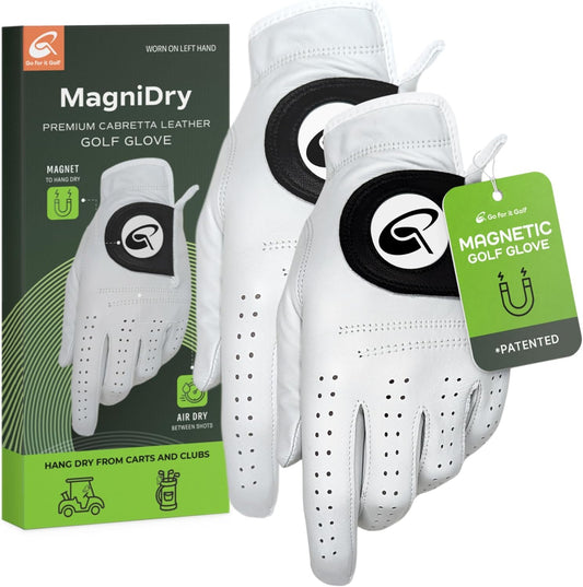 MagniDry Men’s Left-Hand Cabretta Golf Glove – 2-Pack – S