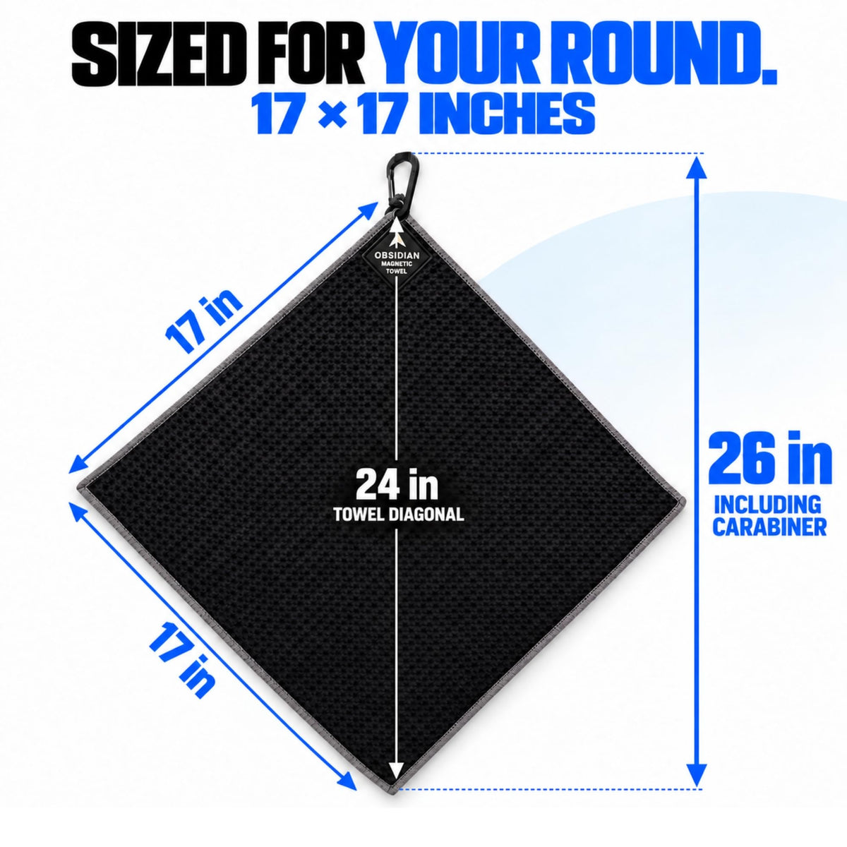 Hydro Pocket Magnetic Golf Towel – Obsidian Black – image 2