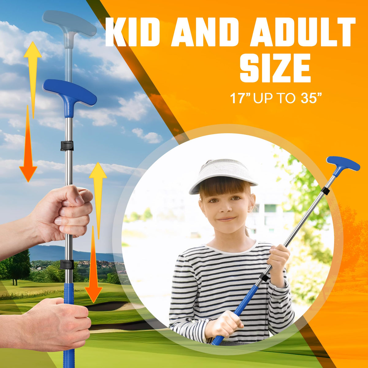Birdie Streak Adjustable Kids Putter – Blue – image 4
