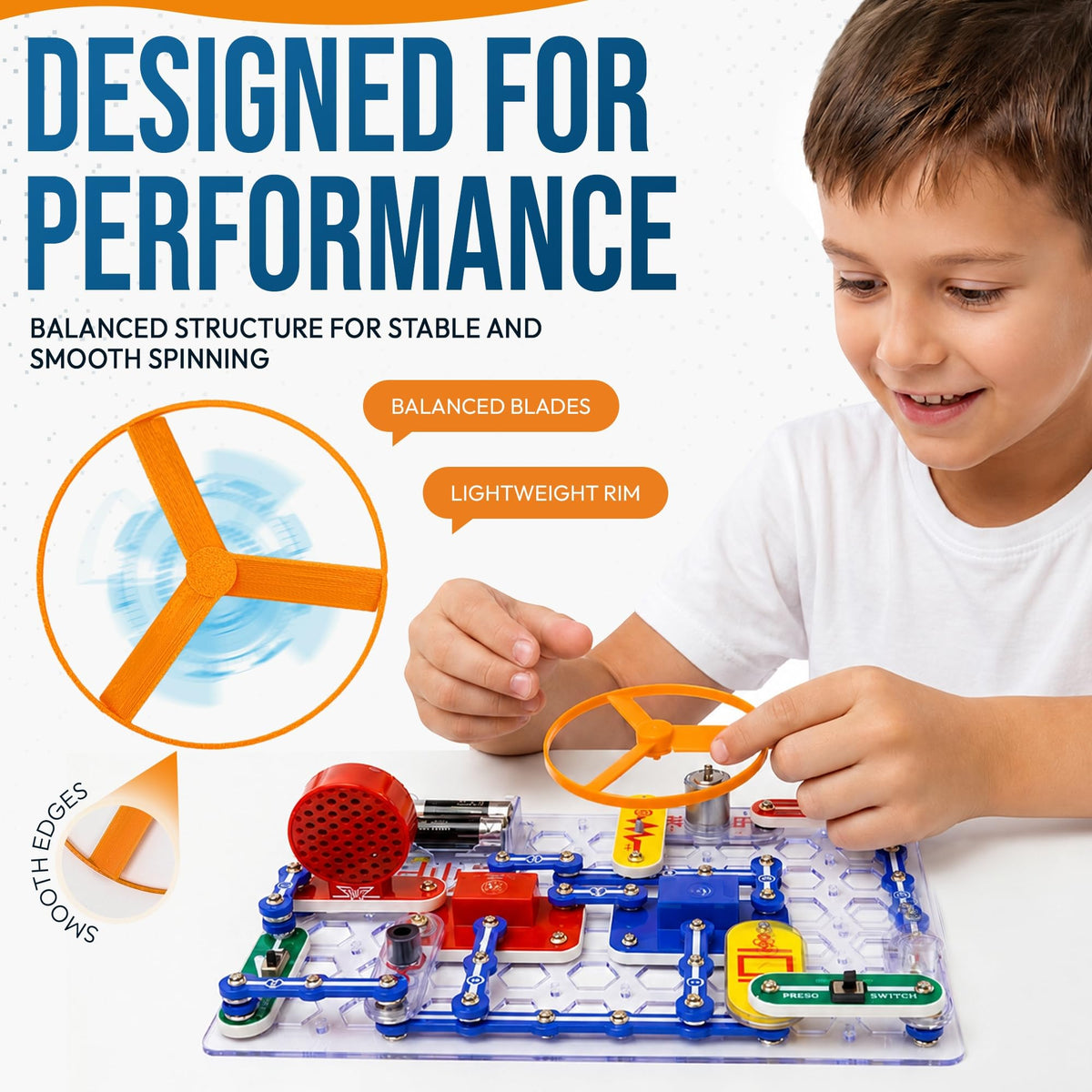 STEM Source Replacement Fans Compatible with Snap Circuits M1 – Glow Blue, 3-Pack – image 4