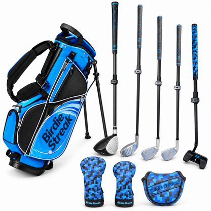 Birdie Streak adjustable junior golf set – Complete set on white background