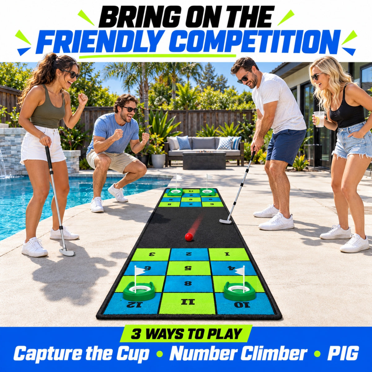 Capture the Cup black and green putting game PT02 product image